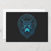 Wolf Mask Odin runt Noors kompas Viking Kaart (Voorkant / Achterkant)