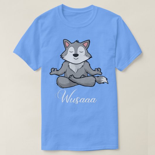 Wolf meditation sunflower Breathe Deep wusaaa kalm T-shirt (Design voorkant)