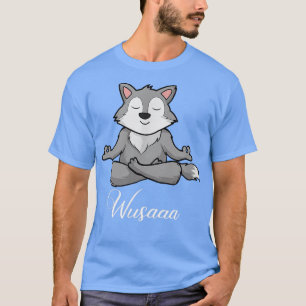 Wolf meditation sunflower Breathe Deep wusaaa kalm T-shirt