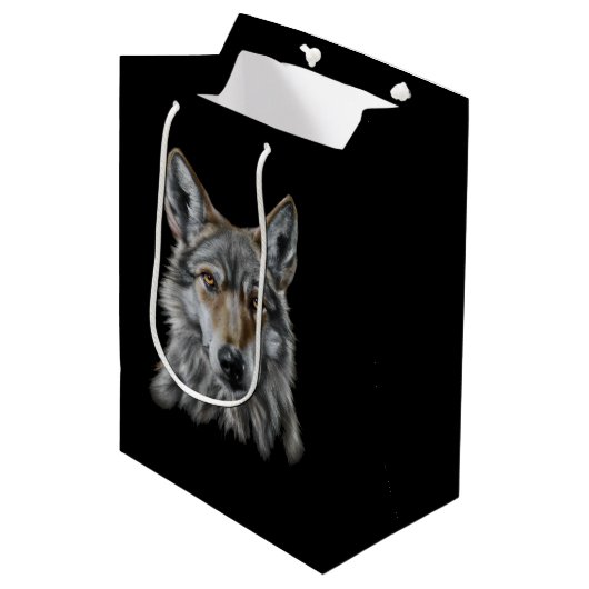 Wolf Medium Cadeauzakje (Voorkant Gekanteld)
