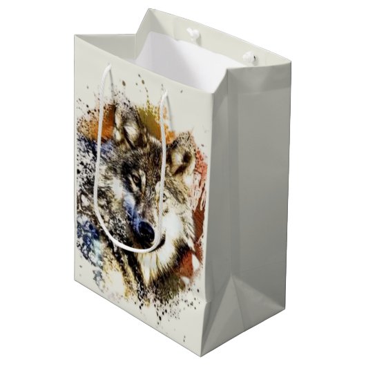 Wolf   medium cadeauzakje (Voorkant Gekanteld)