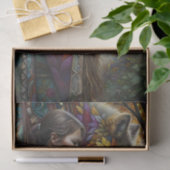 Wolf Meisje Decoupage Tissuepapier (Geschenk)