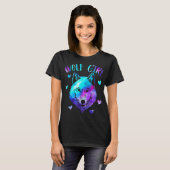 Wolf Meisje Galaxy Esthetisch Ontwerp T-shirt (Voorkant volledig)