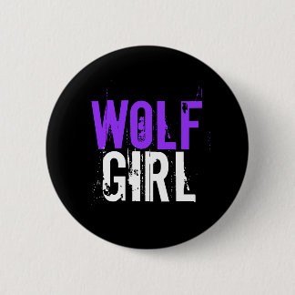 Wolf meisje ronde button 5,7 cm