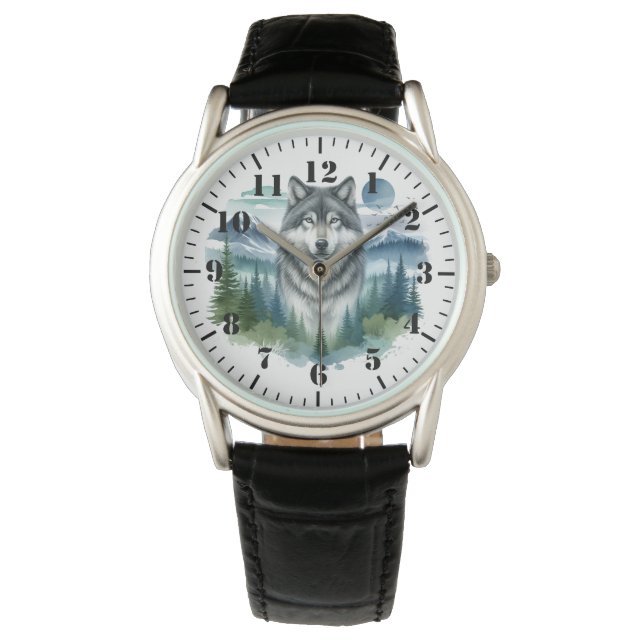 Wolf Men's Horloge (Voorkant)