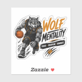 Wolf Mentaliteit Basketbal Sticker