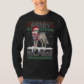 Wolf Merry Wolfmas kerstwolf Ugly Sweater T-shirt (Voorkant)