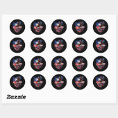 Wolf met Bald Eagle Amerikaanse vlag Independence  Ronde Sticker (Vel)