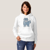 Wolf met beker koffie hoodie (Voorkant volledig)