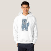 Wolf met beker koffie hoodie (Voorkant volledig)