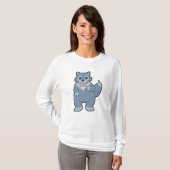 Wolf met beker koffie t-shirt (Voorkant volledig)