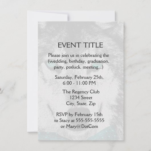 Wolf met blauwe ogen kaart (Voorkant)