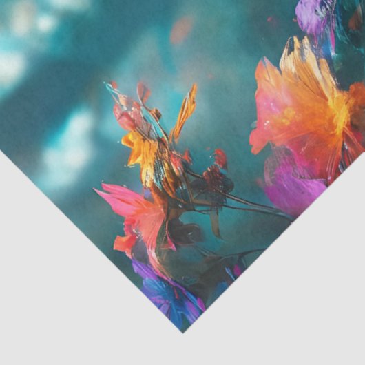 Wolf met bloemen tissuepapier (Detail)