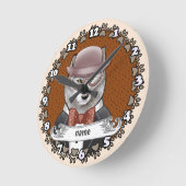 Wolf met bril ronde klok (Hoek)