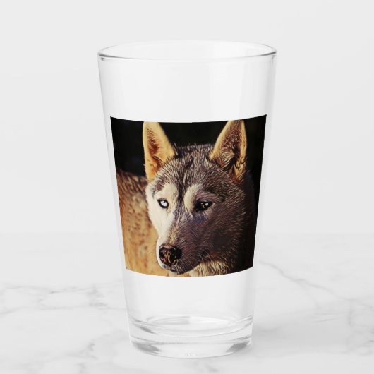 wolf met een slimme mix glas (Voorkant)