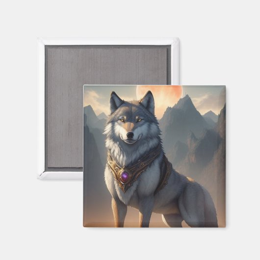 wolf met hightech uitrusting Magnet (Voorkant / Achterkant)