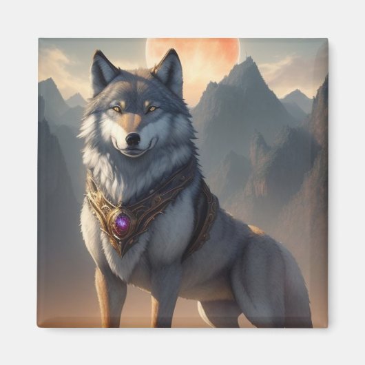 wolf met hightech uitrusting Magnet (Voorkant)