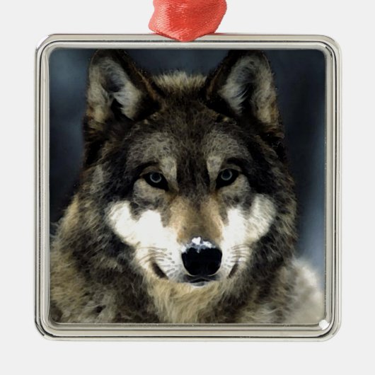 Wolf Metalen Ornament (Voorkant)