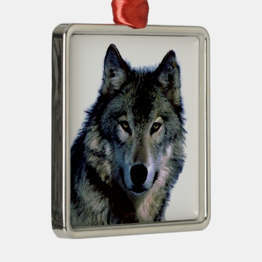 Wolf Metalen Ornament (Rechts)