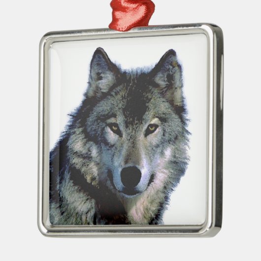 Wolf Metalen Ornament (Links)