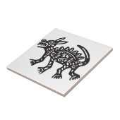 Wolf, Mexicaanse hiërogliefen (Maya) Tegeltje (Zijkant)