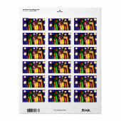 Wolf misty forest etiket (Full Sheet)