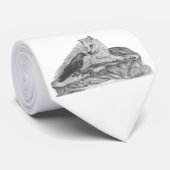 Wolf mit Rabe zwart-wit design Stropdas (Opgerold)