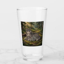 Wolf Moeder En Welpen Glas