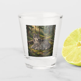 Wolf Moeder En Welpen Shot Glas