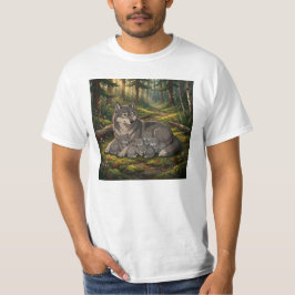 Wolf Moeder En Welpen T-shirt