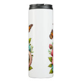 Wolf Mom: Pup, Bloemen, Moederdag Thermosbeker (Achterkant)