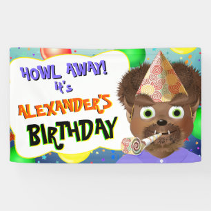 Wolf Monster Birthday Party Banner
