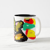 Wolf mooie herfst tweekleurige koffiemok (Voorkant rechts)