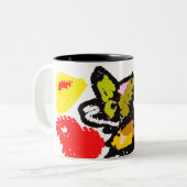 Wolf mooie herfst tweekleurige koffiemok (Voorkant links)