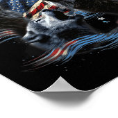 Wolf Moon 4 juli Amerikaanse vlag Howling Amerika Poster (Hoek)