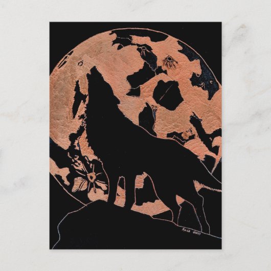Wolf Moon Briefkaart (Voorkant)