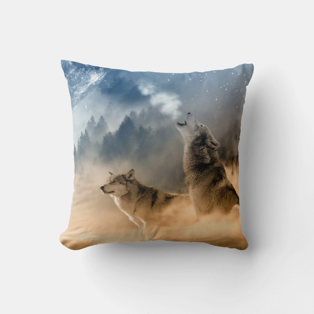 Wolf Moon Cushion Kussen (Voorkant)