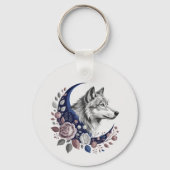Wolf & Moon Custom Sleutelhanger (Voorkant)