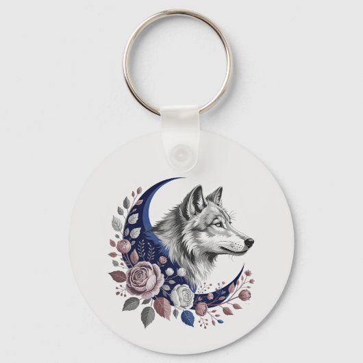 Wolf & Moon Custom Sleutelhanger (Voorkant)