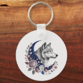 Wolf & Moon Custom Sleutelhanger (Voorkant)