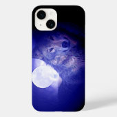 Wolf, Moon en Blue Night Case-Mate iPhone Case (Achterkant)
