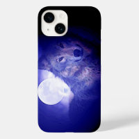 Wolf, Moon en Blue Night