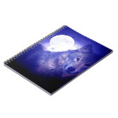 Wolf, Moon en Blue Night Notitieboek (Linkerzijde)