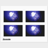 Wolf, Moon en Blue Night Rechthoekige Sticker (Vel)