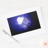 Wolf, Moon en Blue Night Rechthoekige Sticker (Envelop)