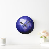 Wolf, Moon en Blue Night Ronde Klok (Huis)