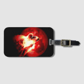 Wolf, Moon en Red Sky Bagagelabel (Voorkant (horizontaal))