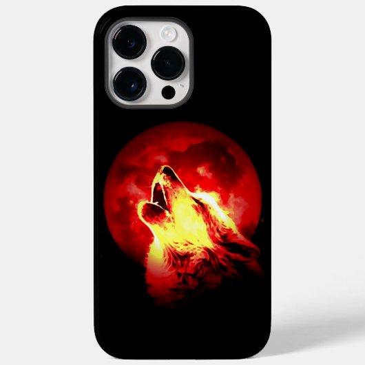 Wolf, Moon en Red Sky Case-Mate iPhone Case (Achterkant)