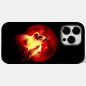 Wolf, Moon en Red Sky Case-Mate iPhone Case (Achterkant (horizontaal))