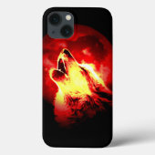 Wolf, Moon en Red Sky Case-Mate iPhone Case (Achterkant)